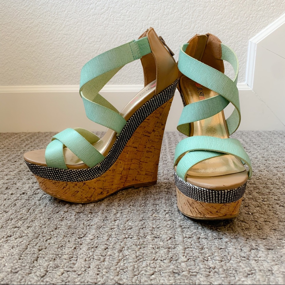JustFab Mint Wedges